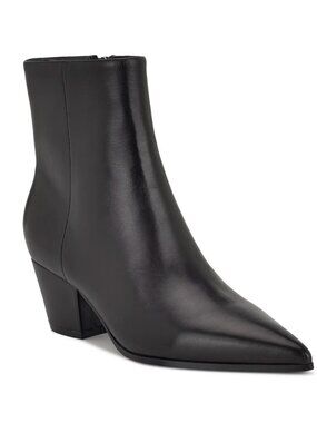 Nine West Women's Savie Leather Block Heel Booties